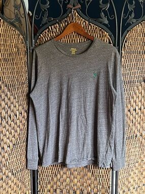 L Polo Ralph Lauren Heathered Brown Long Sleeve